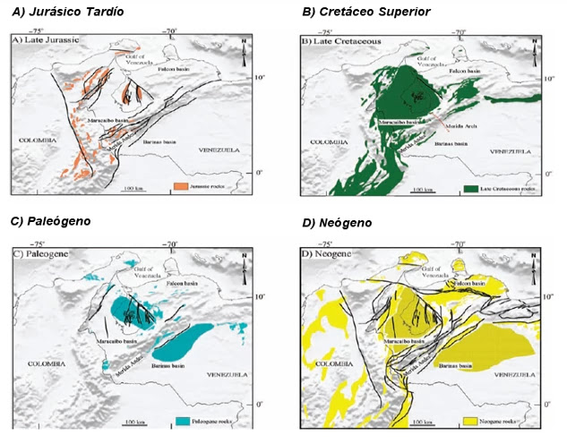 Cuenca del Lago de Maracaibo - Distribución de Afloramientos Distribución de Afloramientos