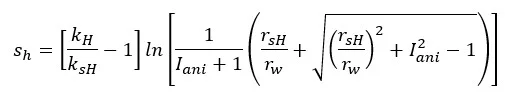 Ecuación de un perfil de daño uniforme en un pozo horizontal.